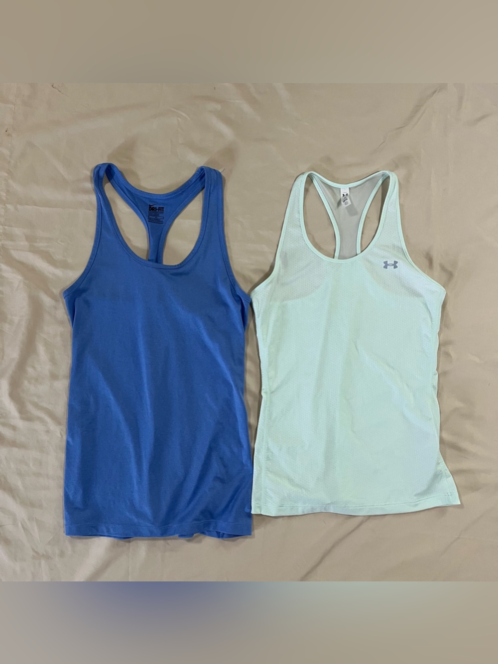 Under Armour Light Mint Racerback Tank & Blue Athletic Tank - Bundle